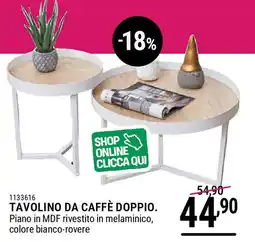Cfadda Tavolino da caffè doppio offerta