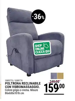 Cfadda Poltrona reclinabile con vibromassaggio offerta
