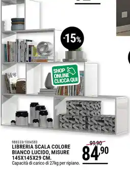 Cfadda Libreria scala colore bianco lucido, misure offerta