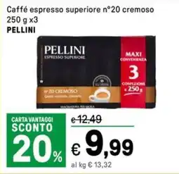 Iper La Grande Caffé espresso superiore n°20 cremoso PELLINI offerta