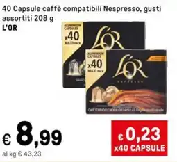 Iper La Grande 40 Capsule caffè compatibili Nespresso, gusti assortiti L'OR offerta