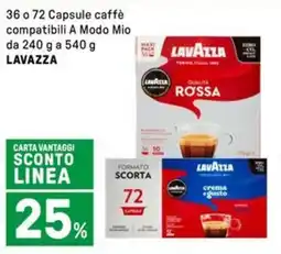 Iper La Grande 36 o 72 Capsule caffè compatibili A Modo Mio LAVAZZA offerta