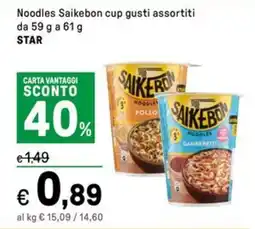 Iper La Grande Noodles Saikebon cup gusti assortiti STAR offerta