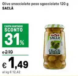 Iper La Grande Olive snocciolate peso sgocciolato SACLÀ offerta