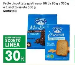 Iper La Grande Fette biscottate gusti assortiti o Biscotto salute MONVISO offerta