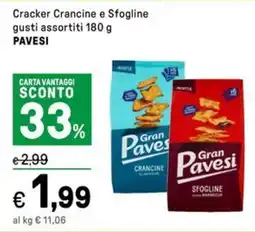 Iper La Grande Cracker Crancine e Sfogline gusti assortiti PAVESI offerta