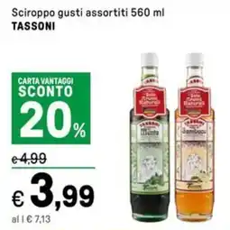 Iper La Grande Sciroppo gusti assortiti TASSONI offerta
