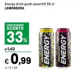 Iper La Grande Energy drink gusti assortiti LEMONSODA offerta