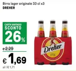 Iper La Grande Birra lager originale DREHER offerta