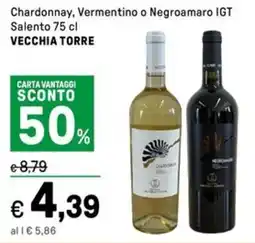 Iper La Grande Chardonnay, Vermentino o Negroamaro IGT Salento VECCHIA TORRE offerta