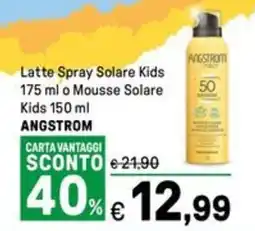 Iper La Grande Latte Spray Solare Kids o Mousse Solare Kids ANGSTROM offerta