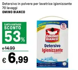 Iper La Grande Detersivo in polvere per lavatrice igienizzante OMINO BIANCO offerta