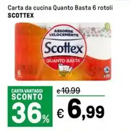 Iper La Grande Carta da cucina Quanto Basta 6 rotoli SCOTTEX offerta