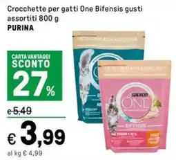 Iper La Grande Crocchette per gatti One Bifensis gusti assortiti PURINA offerta
