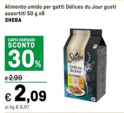 Iper La Grande Alimento umido per gatti Délices du Jour gusti assortiti SHEBA offerta