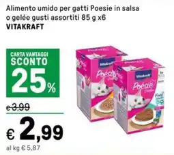 Iper La Grande Alimento umido per gatti Poesie in salsa o gelée gusti assortiti VITAKRAFT offerta
