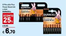 Iper La Grande 8 Pile stilo Plus Power Boost AA o AAA DURACELL offerta