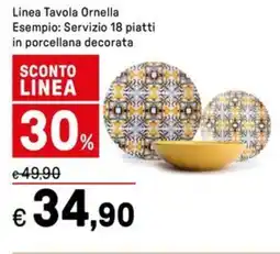 Iper La Grande Linea Tavola Ornella Esempio: Servizio 18 piatti in porcellana decorata offerta