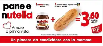 Lidl Nutella 450g + Fillone di semola di grano duro 430g offerta