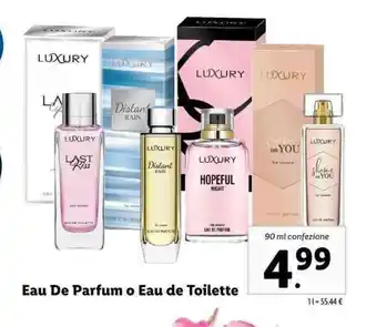 Lidl Luxury Eau De Parfum o Eau de Toilette 90ml offerta