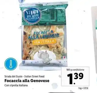 Lidl Strada del Gusto Focaccia alla Genovese 180g offerta