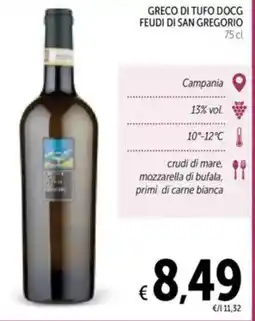 Spazio Conad Greco di tufo docg FEUDI DI SAN GREGORIO offerta