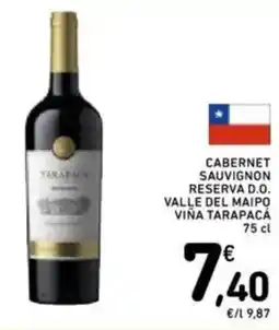 Spazio Conad Cabernet sauvignon reserva d.o. VALLE DEL MAIPO VIÑA TARAPACÁ offerta