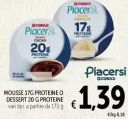 Spazio Conad Mousse 17g proteine o dessert 20 g proteine offerta