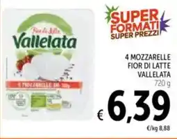 Spazio Conad 4 mozzarelle fior di latte VALLELATA offerta