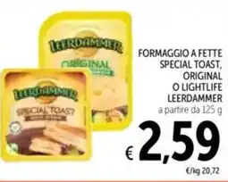 Spazio Conad Formaggio a fette special toast, original o lightlife LEERDAMMER offerta