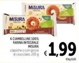 Spazio Conad 6 ciambelline 100% farina integrale MISURA offerta