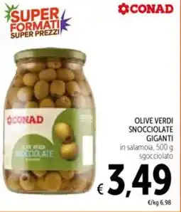 Spazio Conad Olive verdi snocciolate giganti offerta