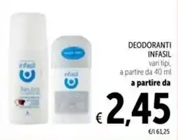 Spazio Conad DEODORANTI INFASIL vari tipi offerta