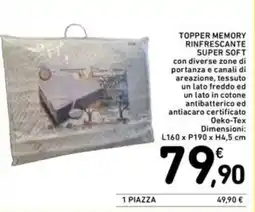 Spazio Conad Topper memory rinfrescante SUPER SOFT offerta