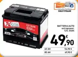 Spazio Conad BAtteria AUTO extrapower, 12V, 55Ah offerta