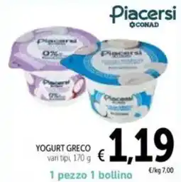 Spazio Conad Yogurt greco vari tipi offerta