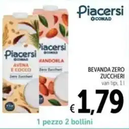 Spazio Conad Bevanda zero zuccheri vari tipi offerta