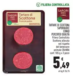 Conad Tartare di scottona SAPORI&IDEE CONAD PERCORSO QUALITÀ offerta