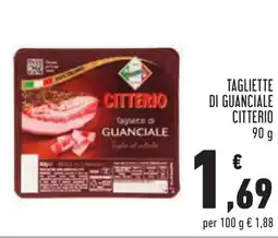 Conad Tagliette di guanciale CITTERIO offerta