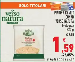 Conad Piadina kamut conad VERSO NATURA offerta