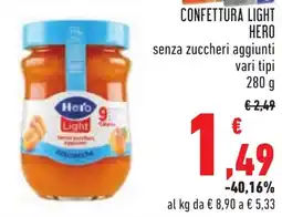 Conad Confettura light HERO offerta