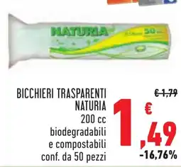 Conad Bicchieri trasparenti NATURIA offerta