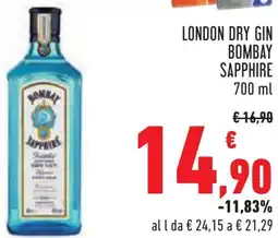 Conad London dry gin BOMBAY SAPPHIRE offerta
