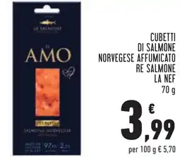 Conad Cubetti di salmone norvegese affumicato re salmone LA NEF offerta