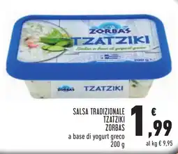 Conad Salsa tradizionale tzatziki ZORBAS offerta