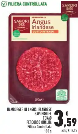 Conad Hamburger di angus irlandese SAPORI&IDEE CONAD offerta