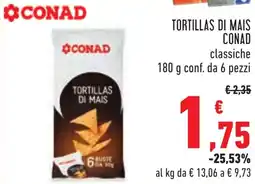 Conad Tortillas di mais CONAD offerta
