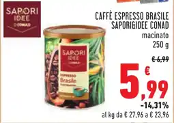 Conad Caffè espresso brasile SAPORI&IDEE CONAD offerta