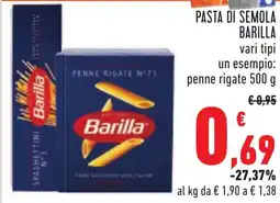 Conad Pasta di semola BARILLA offerta