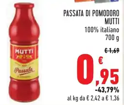 Conad Passata di pomodoro MUTTI offerta